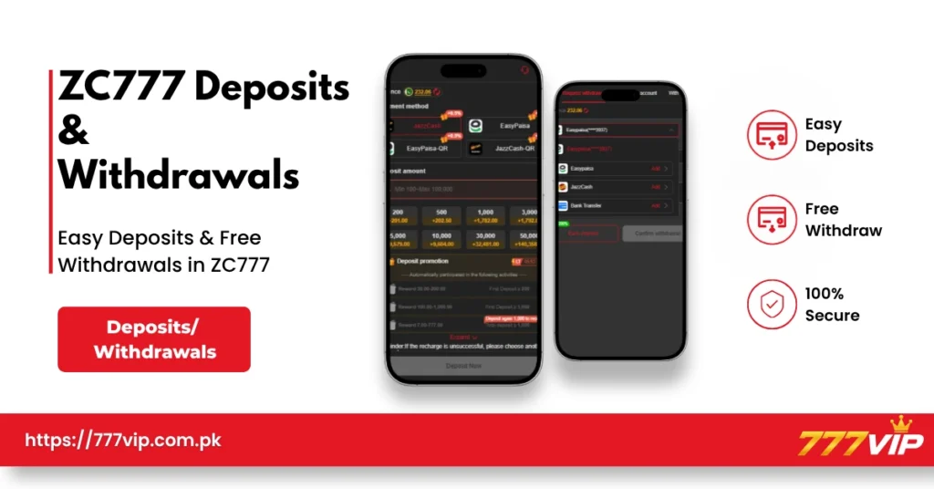 ZC777 Deposits & Withdrawals